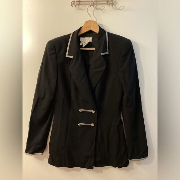 Escada Margaretha Ley Vintage Black Double Breasted Wool Blazer Women’s Size 4 - Picture 8 of 16
